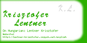 krisztofer lentner business card